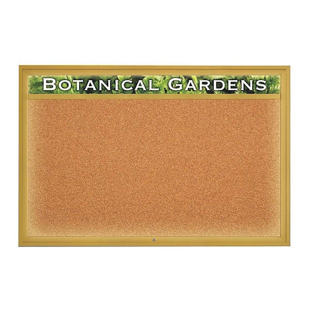 United Visual Products Corkboard, Cork Backing/Gold, 72" x 48 UV354I1-GOLD-CORK