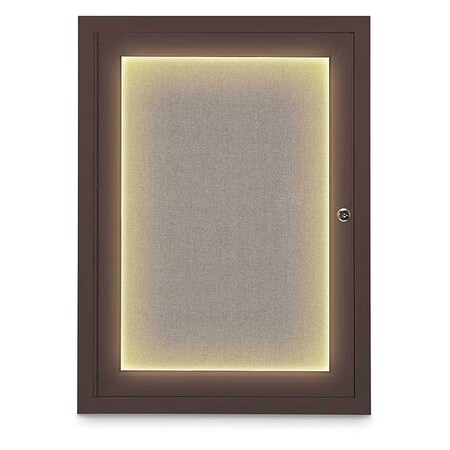 United Visual Products Corkboard, Pearl /Bronze, 18" x 24" UV414ILED-BRONZE-PEARL