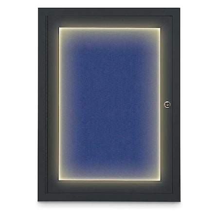 United Visual Products Corkboard, Cobalt /Black, 18" x 24" UV414ILED-BLACK-COBACC
