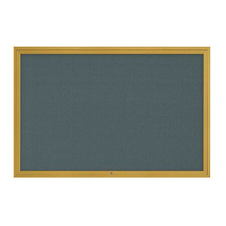 United Visual Products Corkboard, 1Dr, Blue Spruce/Gold, 72" x 48 UV3071-GOLD-BLSPRU