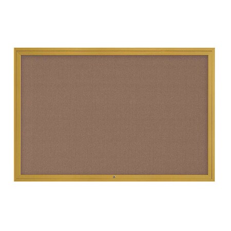 United Visual Products Corkboard, 1Dr, Pumice/Gold, 72" x 48 UV3071-GOLD-PUMICE