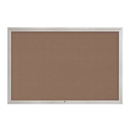 United Visual Products Corkboard, 1Dr, Pumice/Satin, 72" x 48 UV3071-SATIN-PUMICE