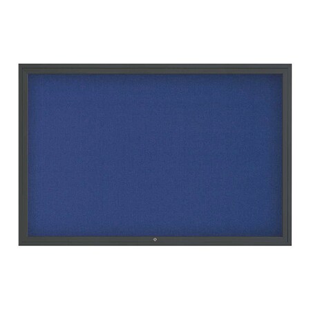 United Visual Products Corkboard, 1Dr, Cobalt/Black, 72" x 48 UV3071-BLACK-COBACC