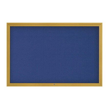 United Visual Products Corkboard, 1Dr, Cobalt/Gold, 72" x 48 UV3071-GOLD-COBACC