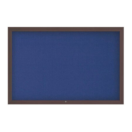 United Visual Products Corkboard, 1Dr, Cobalt/Bronze, 72" x 48 UV3071-BRONZE-COBACC