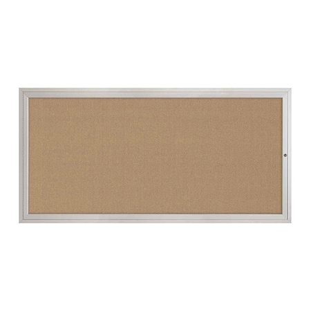 United Visual Products Corkboard, 1Dr, Buff/Satin, 72" x 36" UV3061-SATIN-BUFF