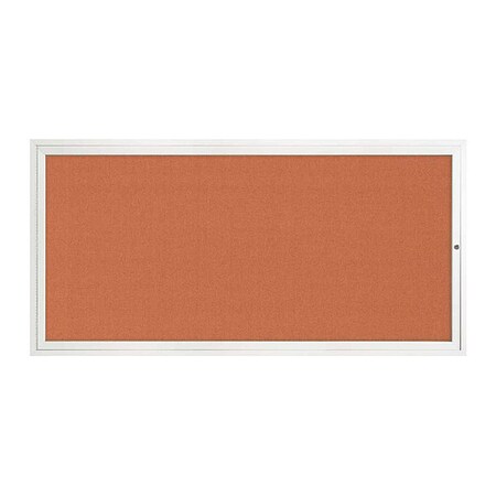 United Visual Products Corkboard, 1Dr, Apricot/White, 72" x 36" UV3061-WHITE-APRICOT