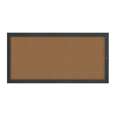United Visual Products Corkboard, 1Dr, Synthtc Forbo/Blk, 72"x 36 UV3061-BLACK-FORBO