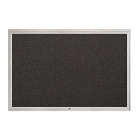 United Visual Products Corkboard, 1Dr, Black/Satin, 72" x 48 UV3071-SATIN-BLACK