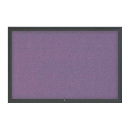 United Visual Products Corkboard, 1Dr, Amethyst/Black, 72" x 48 UV3071-BLACK-AMETHY
