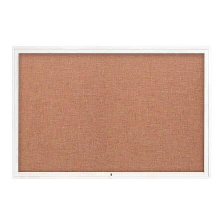 United Visual Products Corkboard, 1Dr, Cinnabar/White, 72" x 48 UV3071-WHITE-CINNABA