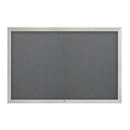 United Visual Products Corkboard, 1Dr, Med Grey/Satin, 72" x 48 UV3071-SATIN-MEDGRY