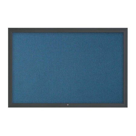 United Visual Products Corkboard, 1Dr, Ultramarine/Black, 72"x 48 UV3071-BLACK-ULTMAR