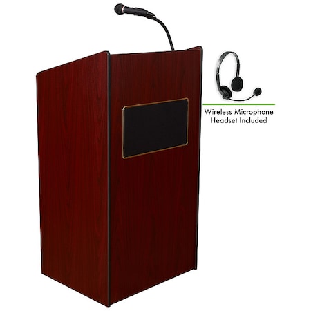 Oklahoma Sound Aristocrat Sound Lectern Wireless Headset Mic Mahogany 6010-MY/LWM-7
