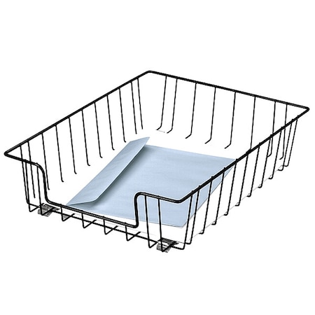 Fellowes Letter Tray, Black, Steel, 10 in W, 14 1/8 in L, 3 in H, 1 Number of Compartments 60112