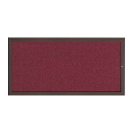 United Visual Products Corkboard, 1Dr, Burgundy/Bronze, 72" x 36" UV3061-BRONZE-DBURGU