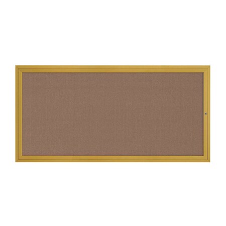 United Visual Products Corkboard, 1Dr, Pumice/Gold, 72" x 36" UV3061-GOLD-PUMICE