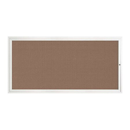 United Visual Products Corkboard, 1Dr, Pumice/White, 72" x 36" UV3061-WHITE-PUMICE
