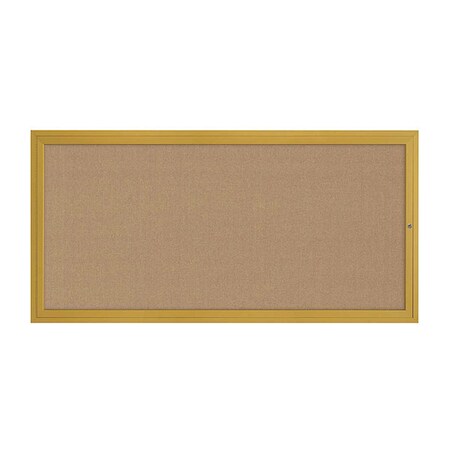 United Visual Products Corkboard, 1Dr, Buff/Gold, 72" x 36" UV3061-GOLD-BUFF