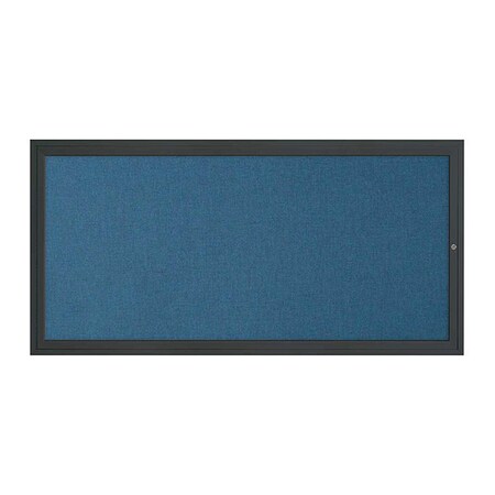 United Visual Products Corkboard, 1Dr, Ultramarine/Black, 72"x 36" UV3061-BLACK-ULTMAR