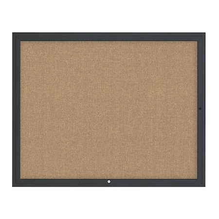United Visual Products Corkboard, 1Dr, Buff/Black, 60" x 48 UV3042-BLACK-BUFF