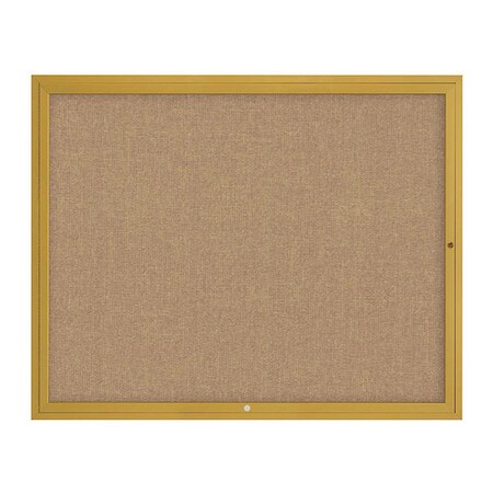 United Visual Products Corkboard, 1Dr, Buff/Gold, 60" x 48 UV3042-GOLD-BUFF