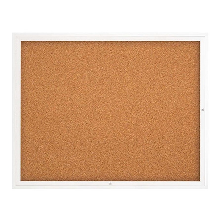 United Visual Products Corkboard, 1Dr, Cork/White, 60" x 48 UV3042-WHITE-CORK
