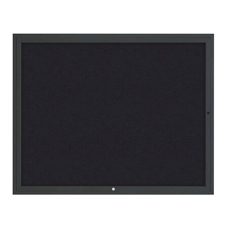 United Visual Products Corkboard, 1Dr, Rubber/Black, 60" x 48 UV3042-BLACK-RUBBER