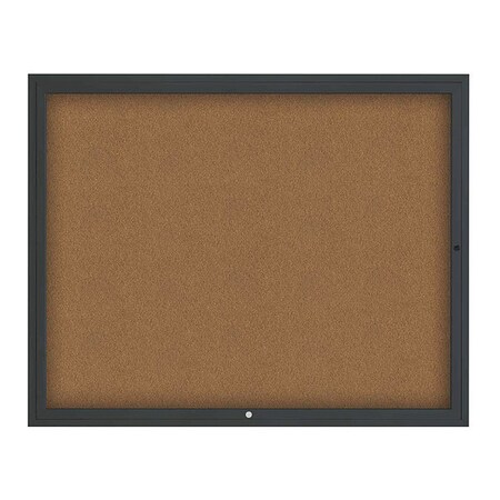 United Visual Products Corkboard, 1Dr, Synthtc Forbo/Blk, 60"x 48 UV3042-BLACK-FORBO