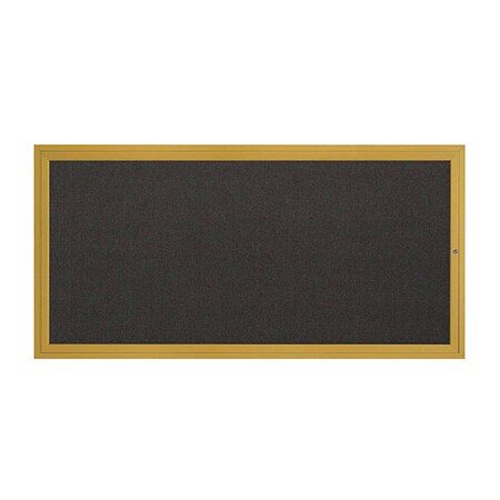 United Visual Products Corkboard, 1Dr, Black/Gold, 72" x 36 UV3061-GOLD-BLACK