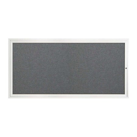 United Visual Products Corkboard, 1Dr, Med Grey/White, 72" x 36" UV3061-WHITE-MEDGRY