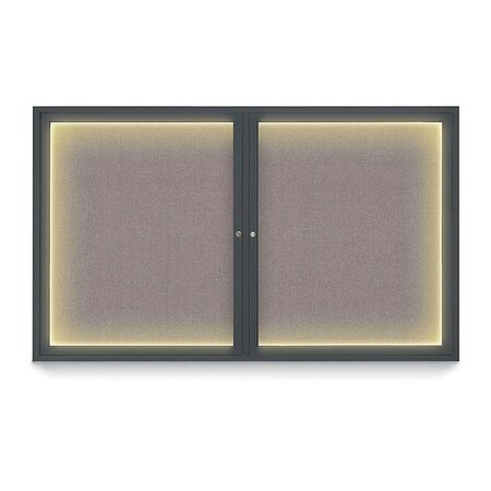 United Visual Products Corkboard, Surf /Black, 60" x 36" UV417ILED-BLACK-SURF