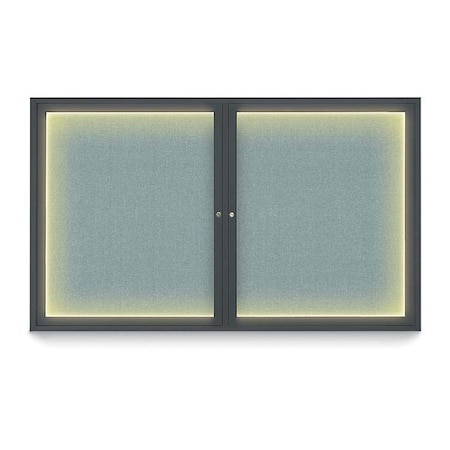 United Visual Products Corkboard, Cloud /Black, 60" x 36" UV417ILED-BLACK-CLOUD