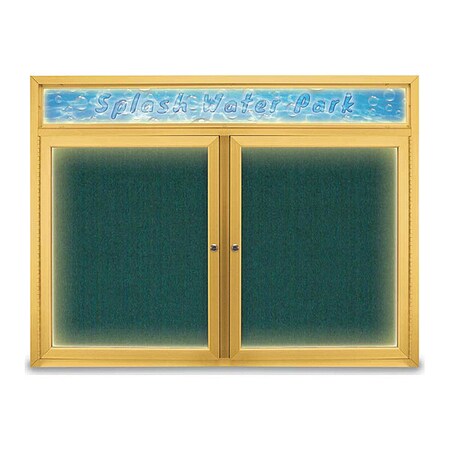United Visual Products Corkboard, Dark Spruce/Gold, 48" x 36" UV451HILED-GOLD-DRKSPR