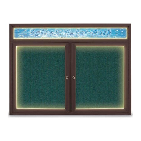United Visual Products Corkboard, Dark Spruce/Bronze, 48" x 36" UV451HILED-BRONZE-DRKSPR