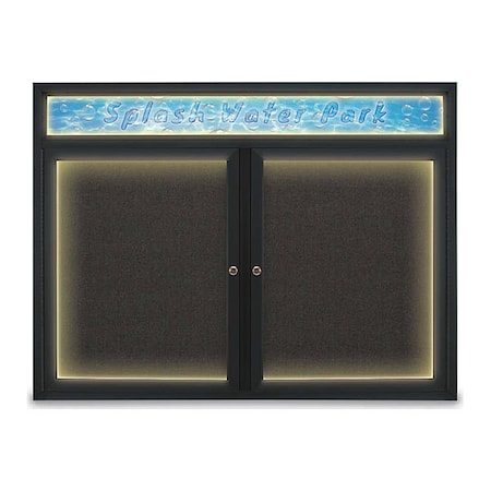 United Visual Products Corkboard, Black/Black, 48" x 36" UV451HILED-BLACK-BLACK
