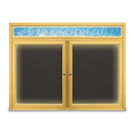United Visual Products Corkboard, Black/Gold, 48" x 36" UV451HILED-GOLD-BLACK