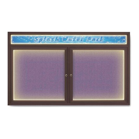 United Visual Products Corkboard, Amethyst/Bronze, 60" x 36" UV452HILED-BRONZE-AMETHY