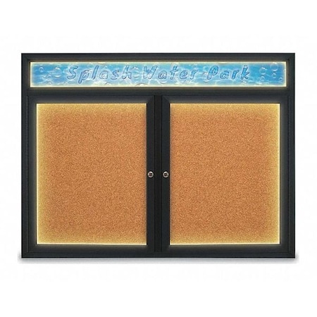 United Visual Products Corkboard, Cork Backing/Black, 48" x 36" UV451HILED-BLACK-CORK