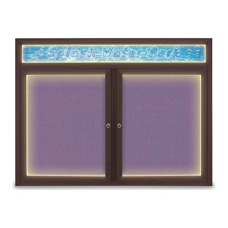 United Visual Products Corkboard, Amethyst/Bronze, 48" x 36" UV451HILED-BRONZE-AMETHY