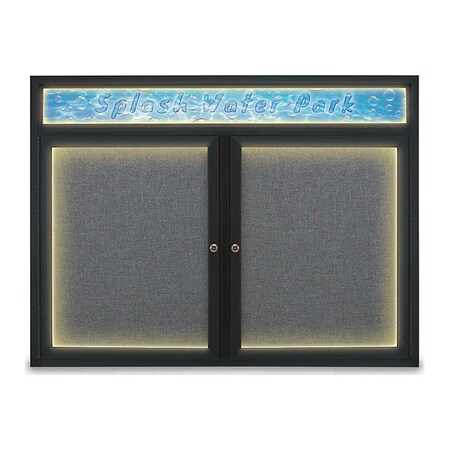 United Visual Products Corkboard, Med Grey/Black, 48" x 36" UV451HILED-BLACK-MEDGRY