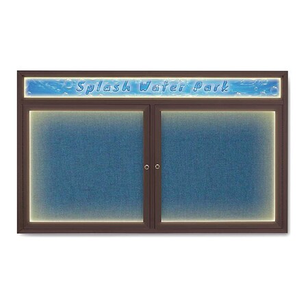United Visual Products Corkboard, Ultramarine/Bronze, 60" x 36" UV452HILED-BRONZE-ULTMAR