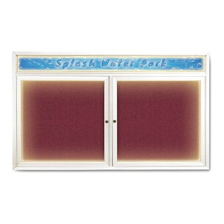 United Visual Products Corkboard, Burgundy/White, 60" x 36" UV452HILED-WHITE-DBURGU