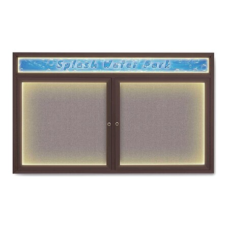 United Visual Products Corkboard, Surf/Bronze, 60" x 36" UV452HILED-BRONZE-SURF