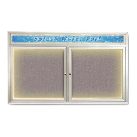 United Visual Products Corkboard, Surf/Satin, 60" x 36" UV452HILED-SATIN-SURF