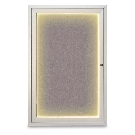 United Visual Products Corkboard, Surf /Satin, 24" x 36" UV415ILED-SATIN-SURF