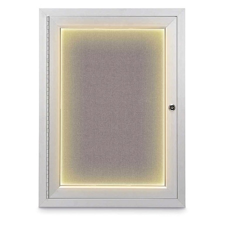 United Visual Products Corkboard, Surf /Satin, 18" x 24" UV414ILED-SATIN-SURF