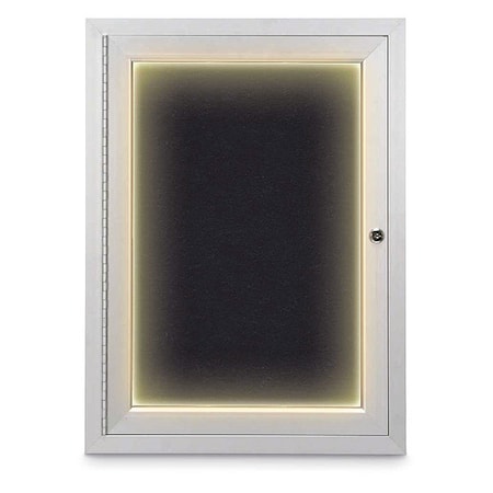 United Visual Products Corkboard, Rubber /Satin, 18" x 24" UV414ILED-SATIN-RUBBER
