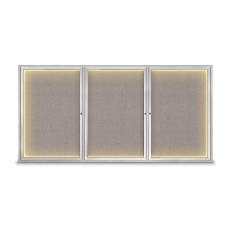 United Visual Products Corkboard, Pearl/Satin, 96" x 48" UV420ILED-SATIN-PEARL