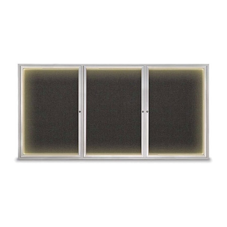 United Visual Products Corkboard, Satin/Black, 96" x 48" UV420ILED-SATIN-BLACK